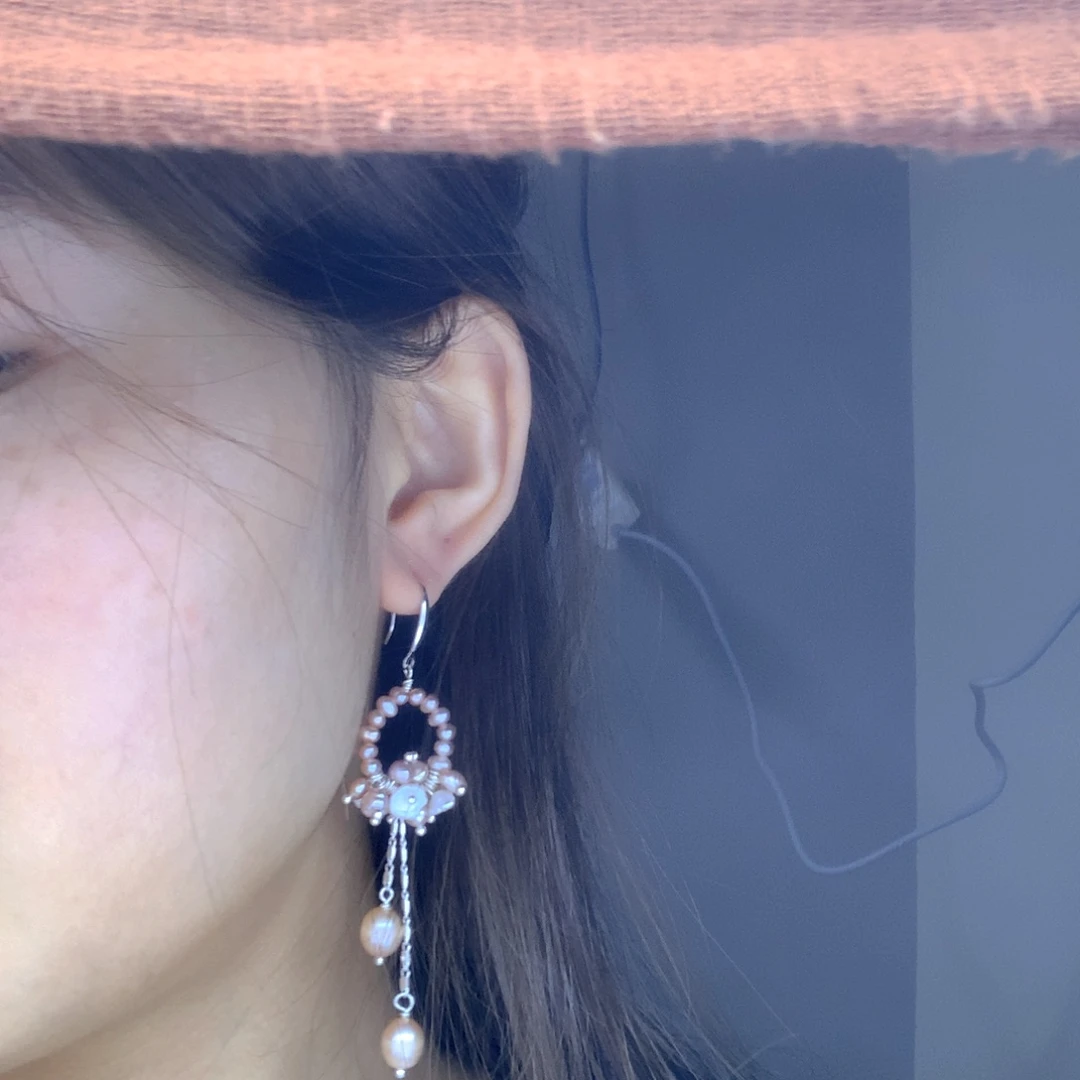淡水珍珠耳饰银S925镶嵌