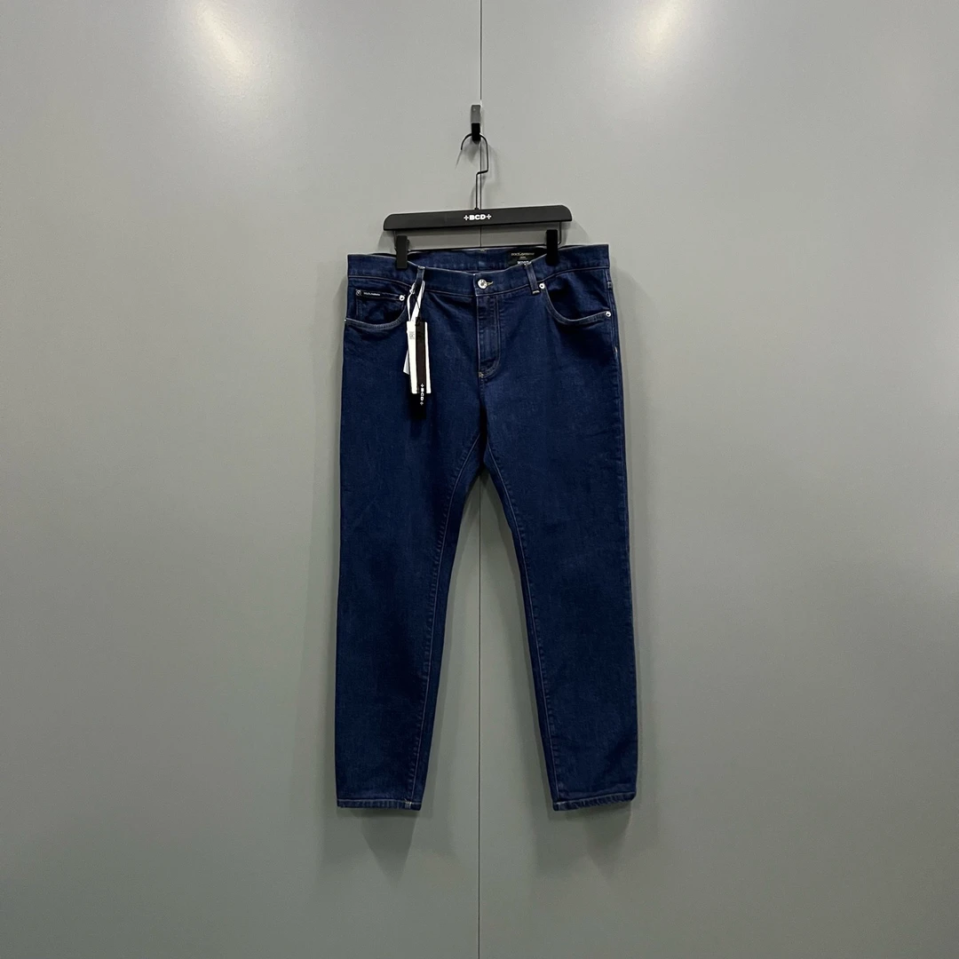 95新 maje jp915 019425 深蓝色牛仔长裤 58码