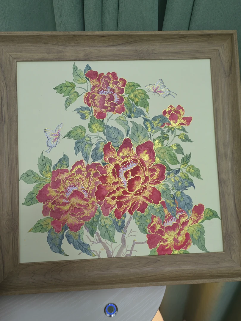 富贵牡丹没骨画摆台