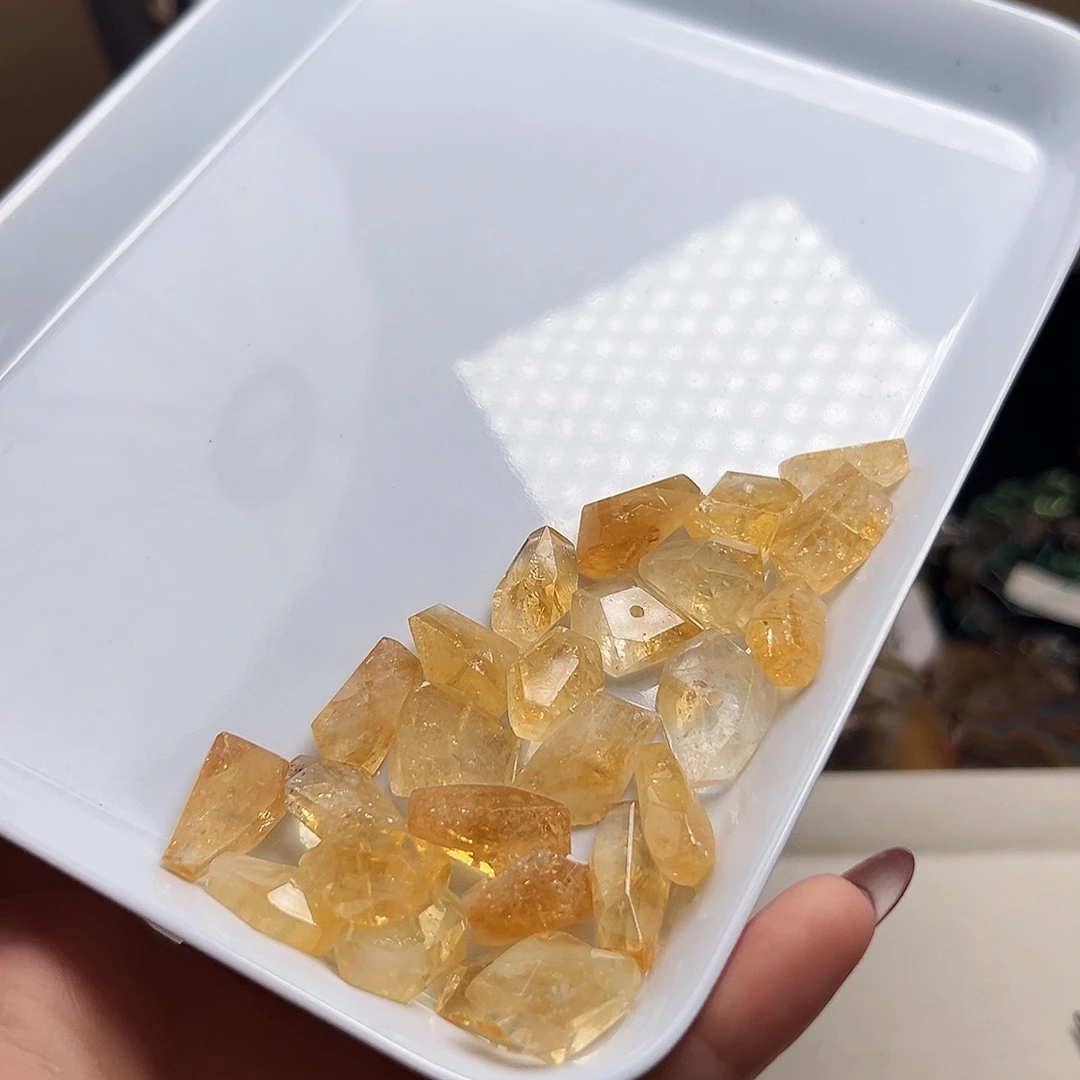 玛瑙/玉髓合金珠宝半成品j420 高货黄水晶随行一个