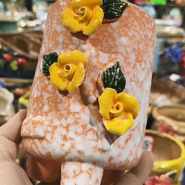 瓷片花盆多肉植物艺术品