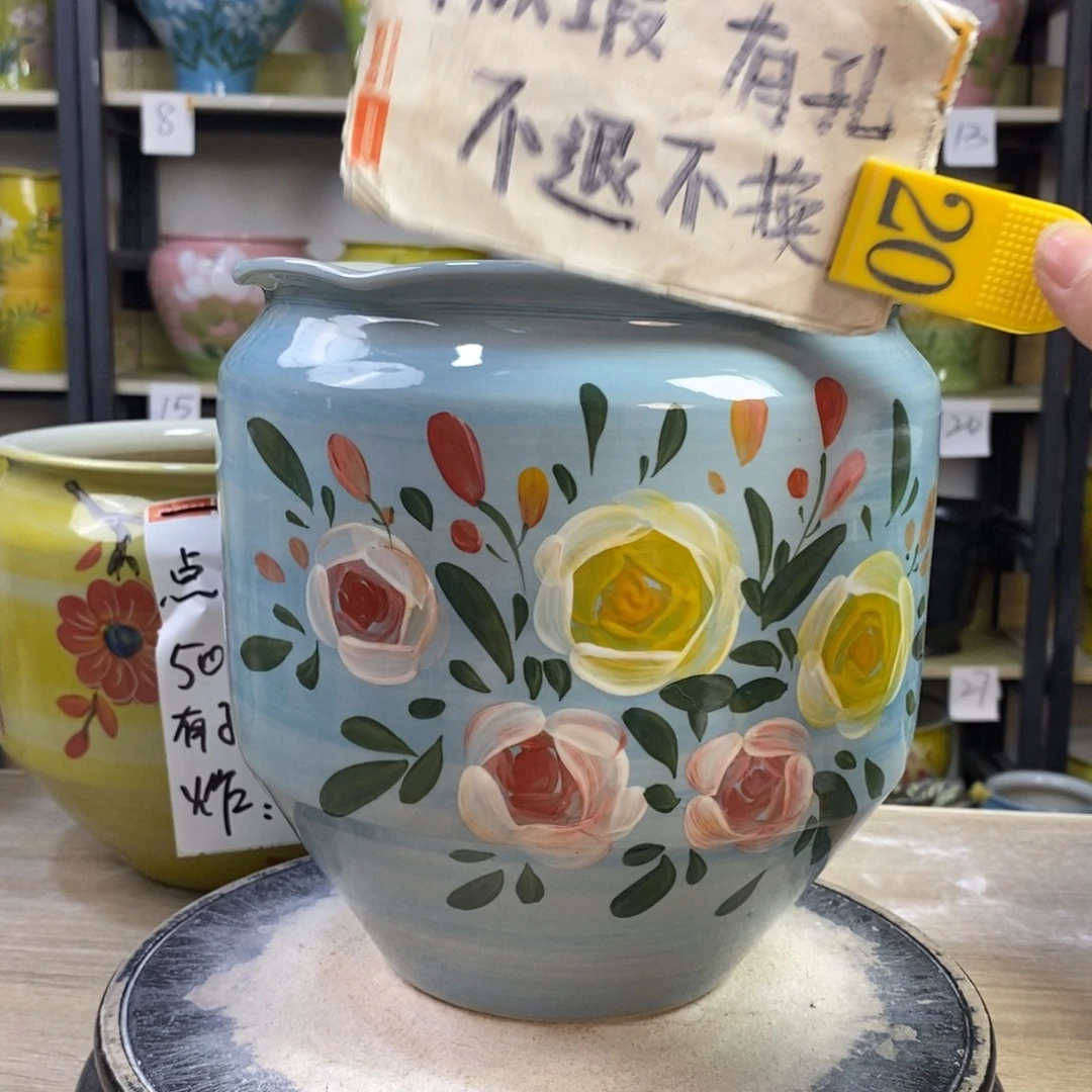 景德镇手工手绘陶瓷花盆