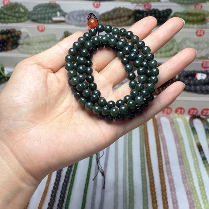 和田玉未镶嵌颈饰6mm