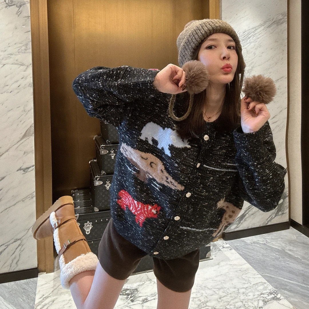 BETTER JOELAY-【动物城】羊毛针织毛衣开衫款个性慵懒风LL6363