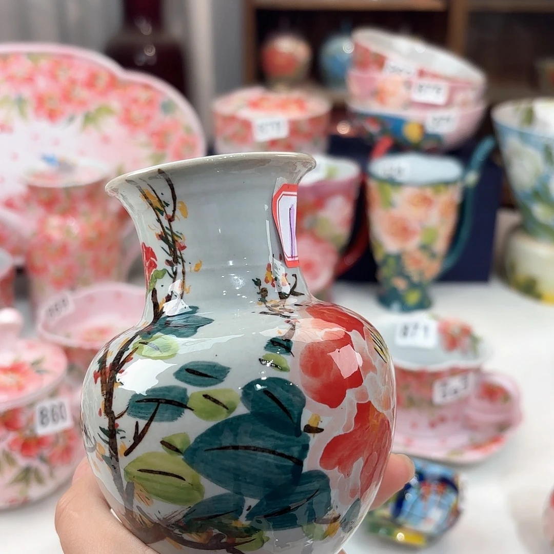 想***冲景德镇手绘高温釉下彩陶瓷茶具