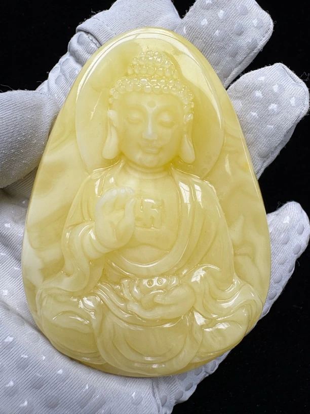 假一赔十，天然琥珀蜜蜡吊坠，蜜蜡阿弥陀佛吊坠，编66 多样性发