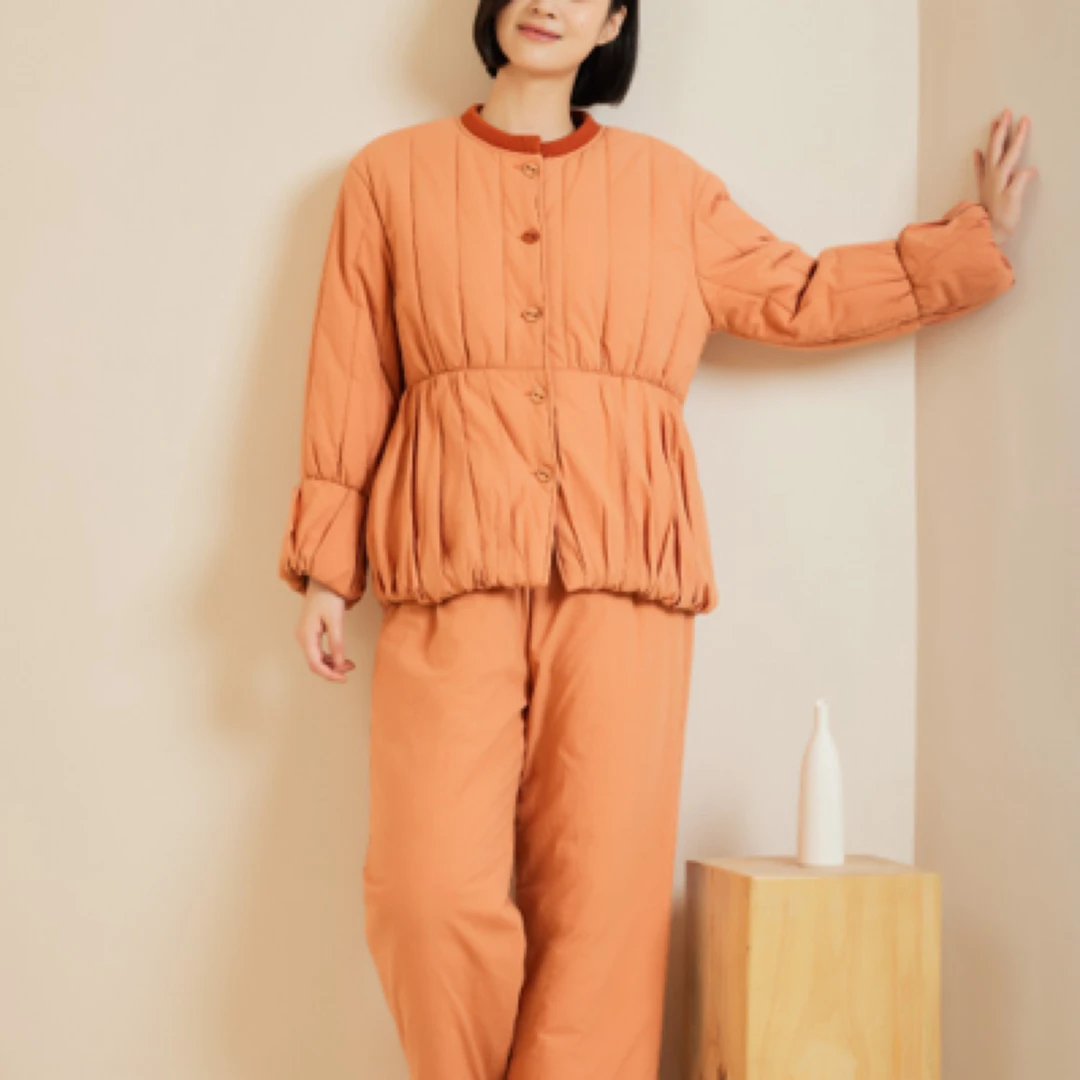 韩绿一线品牌三层加棉花加厚可外穿时尚家居服