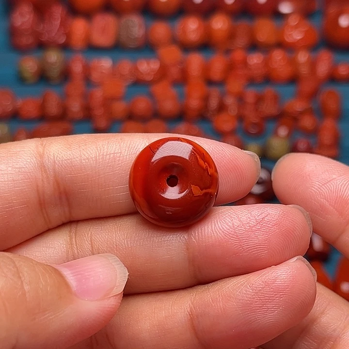 未镶嵌配饰南红玛瑙牛血火焰纹平安扣17.9mm