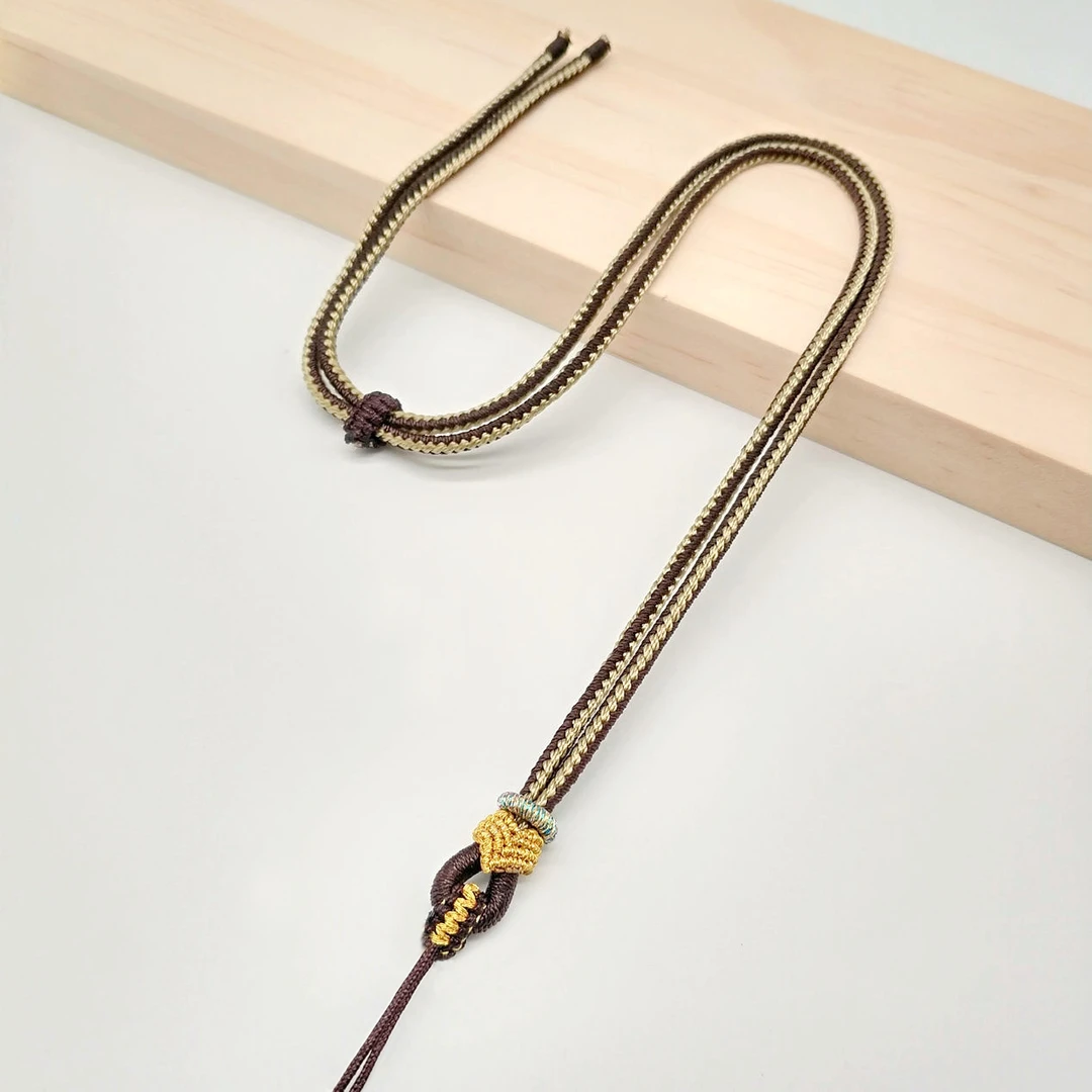 非金属布艺项链 DIY男女手工编织锁骨挂脖绳子挂绳玉佩皇冠项链绳