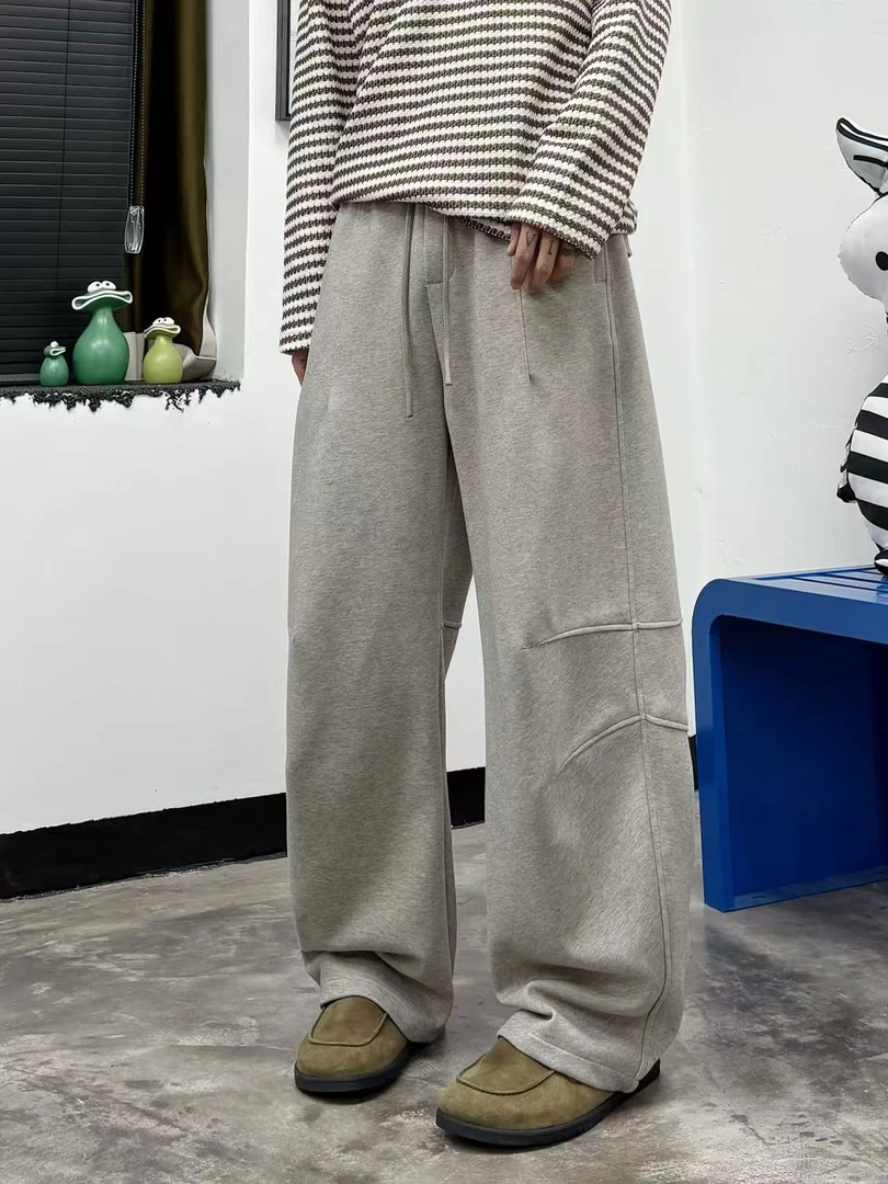 Sxer(高品质）25春季男休闲裤水洗质感垂坠感拖地微弯刀直筒裤