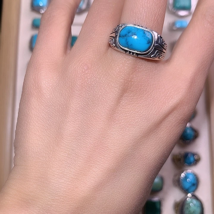 绿松石银S925镶嵌挂件