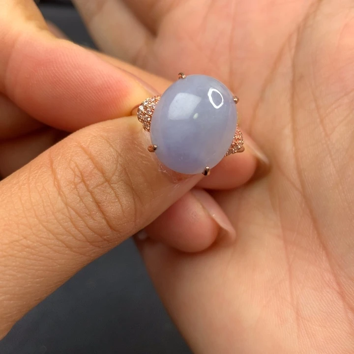 翡翠戒指银S925镶嵌戒指