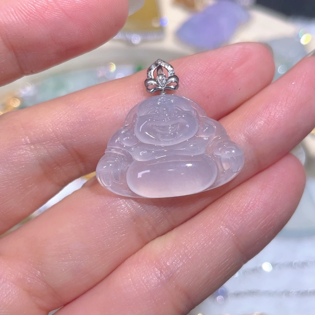 颈饰18K金镶嵌翡翠翡翠