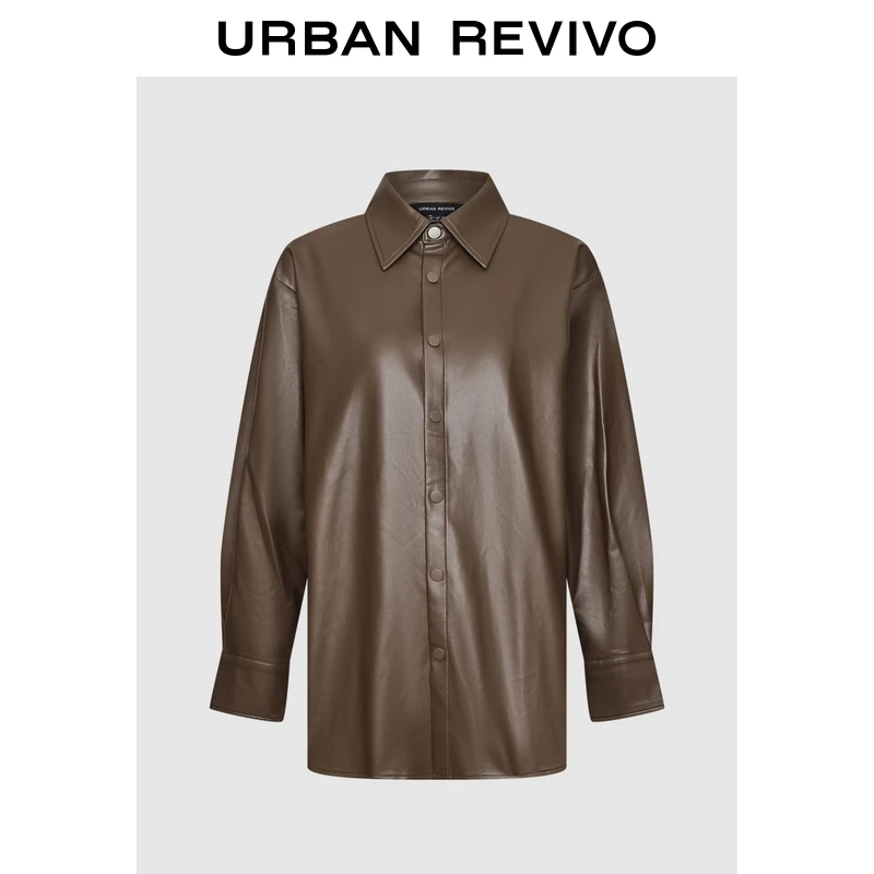 【秀场同款】UR2026春季新款女装摩登PU宽松罩衫衬衫UWM250120