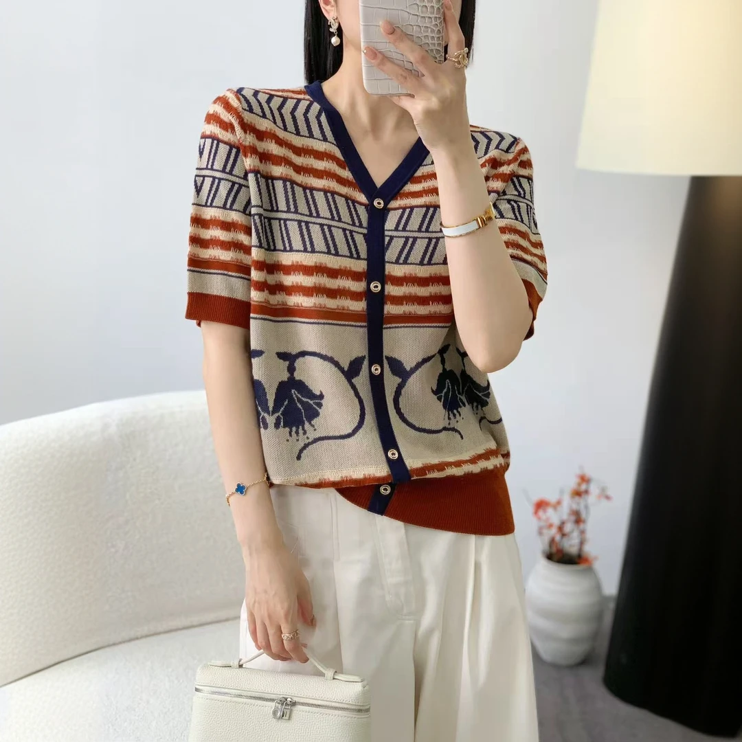 短袖常规款女套头款夏季毛针织衫针织衫女装休闲Y3K