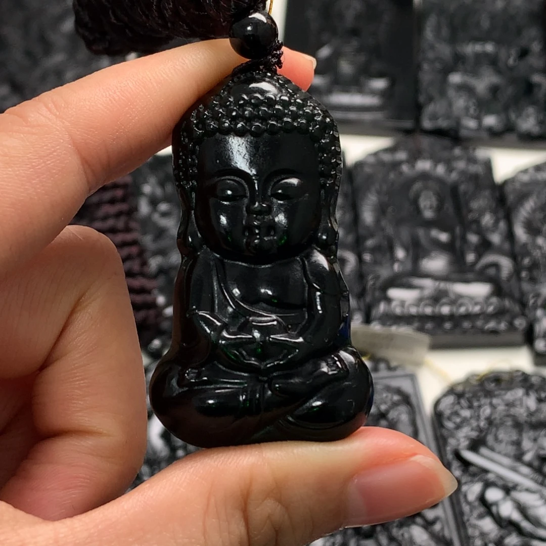 天然缅甸a货钢琴黑挂件