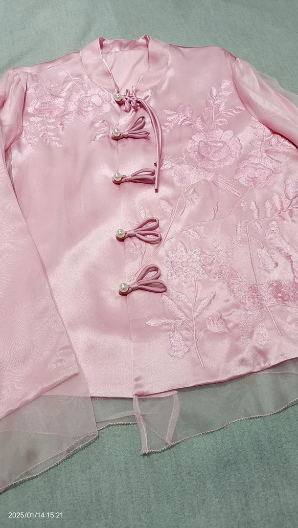 新中式国风刺绣上衣肩宽40胸围104衣长55-59