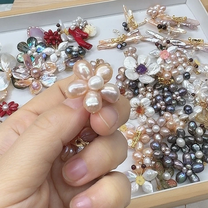 淡水珍珠发饰未镶嵌