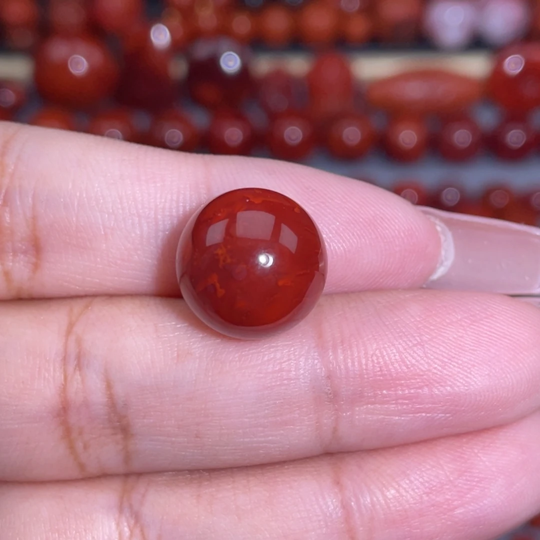 南红玛瑙未镶嵌瓦西圆珠卡14