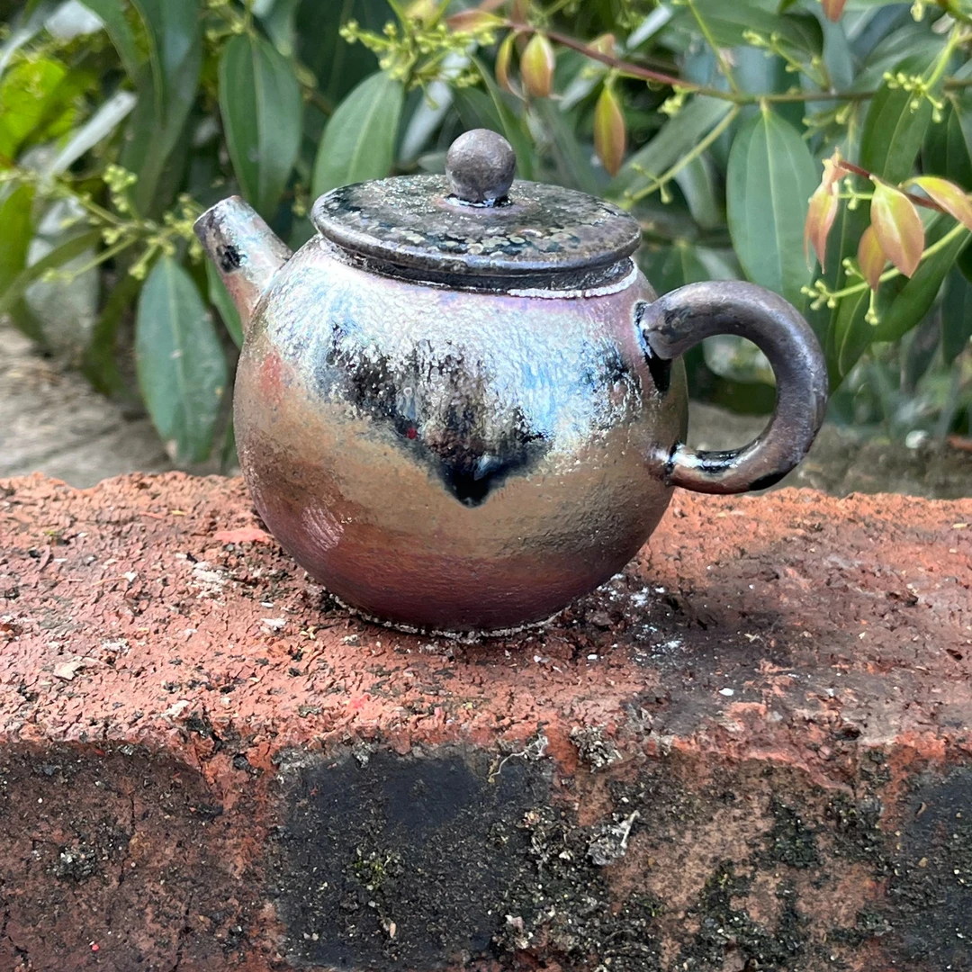 柴烧茶器柴烧茶壶陶茶壶柴烧壶高端火彩壶落灰釉