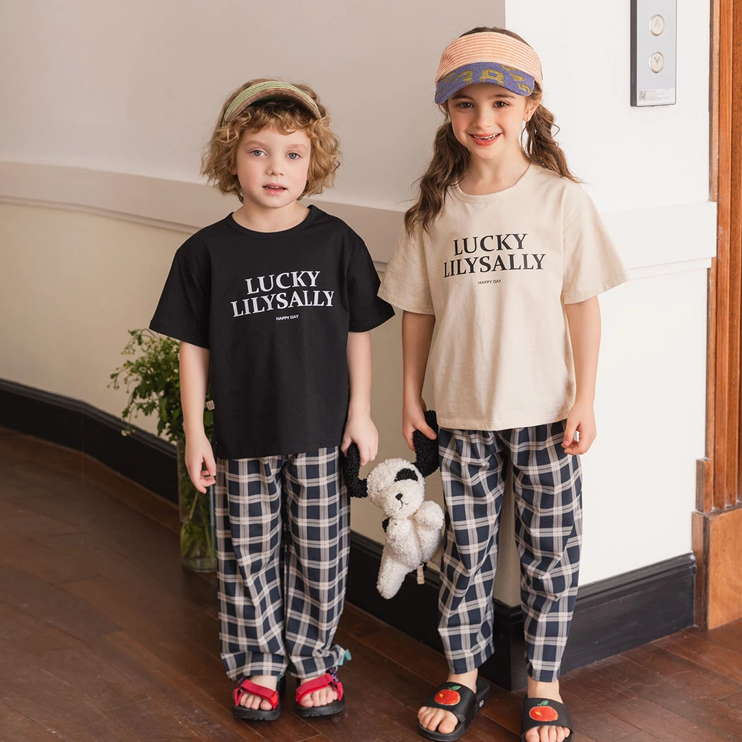 短袖长裤套装薄款夏季卡通儿童睡衣小宝宝男童休闲裤莫代尔家居服