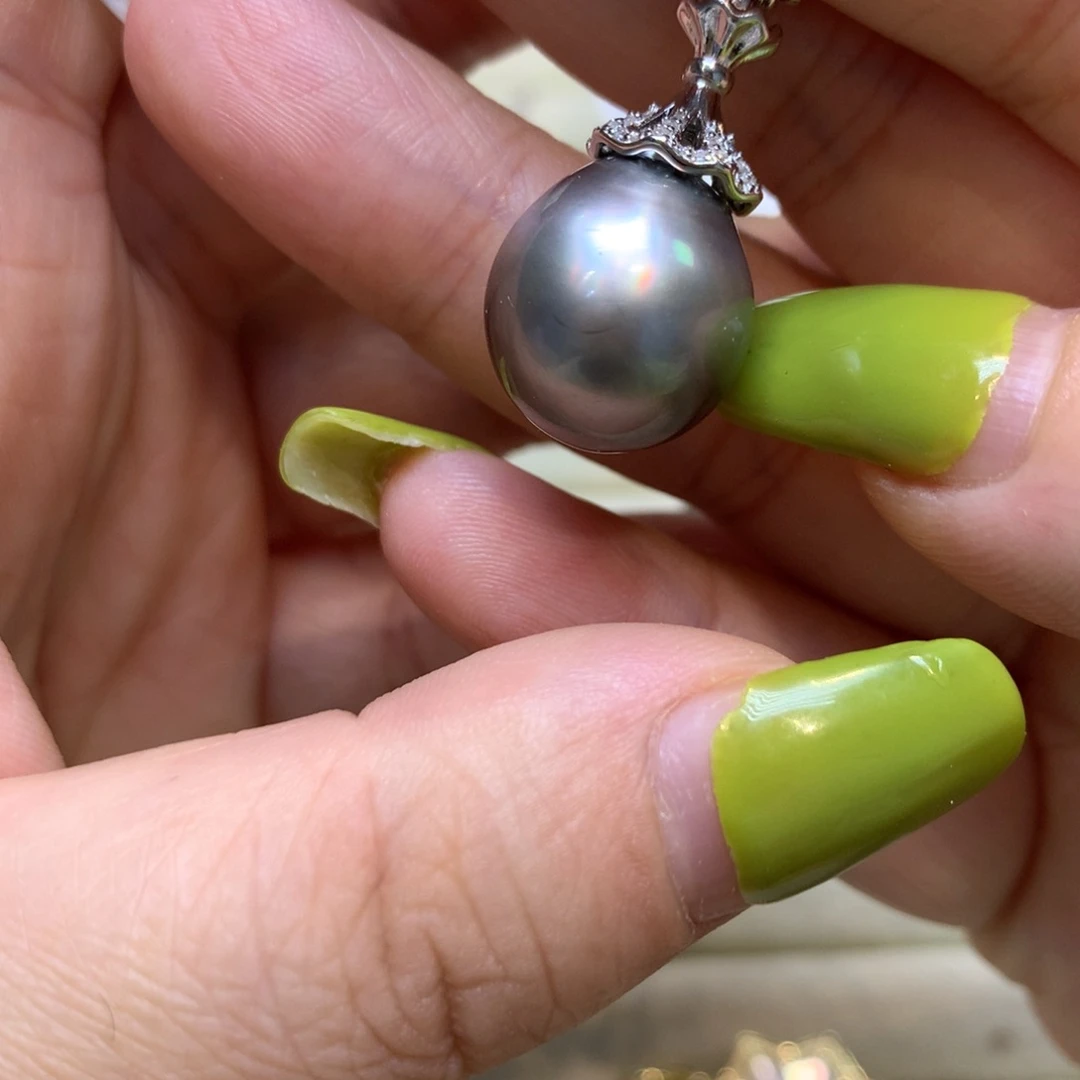 海水珍珠银S925镶嵌颈饰