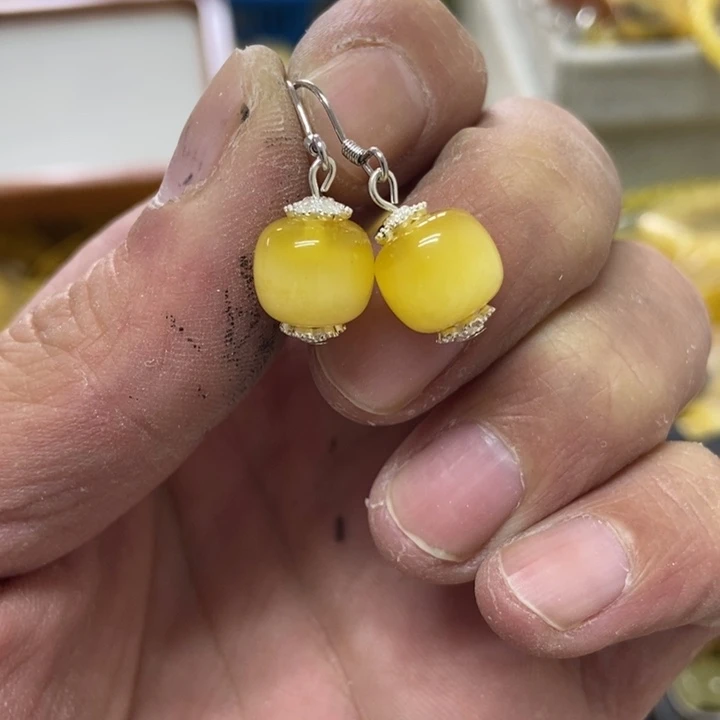 银S925镶嵌蜜蜡裸石多样性发货
