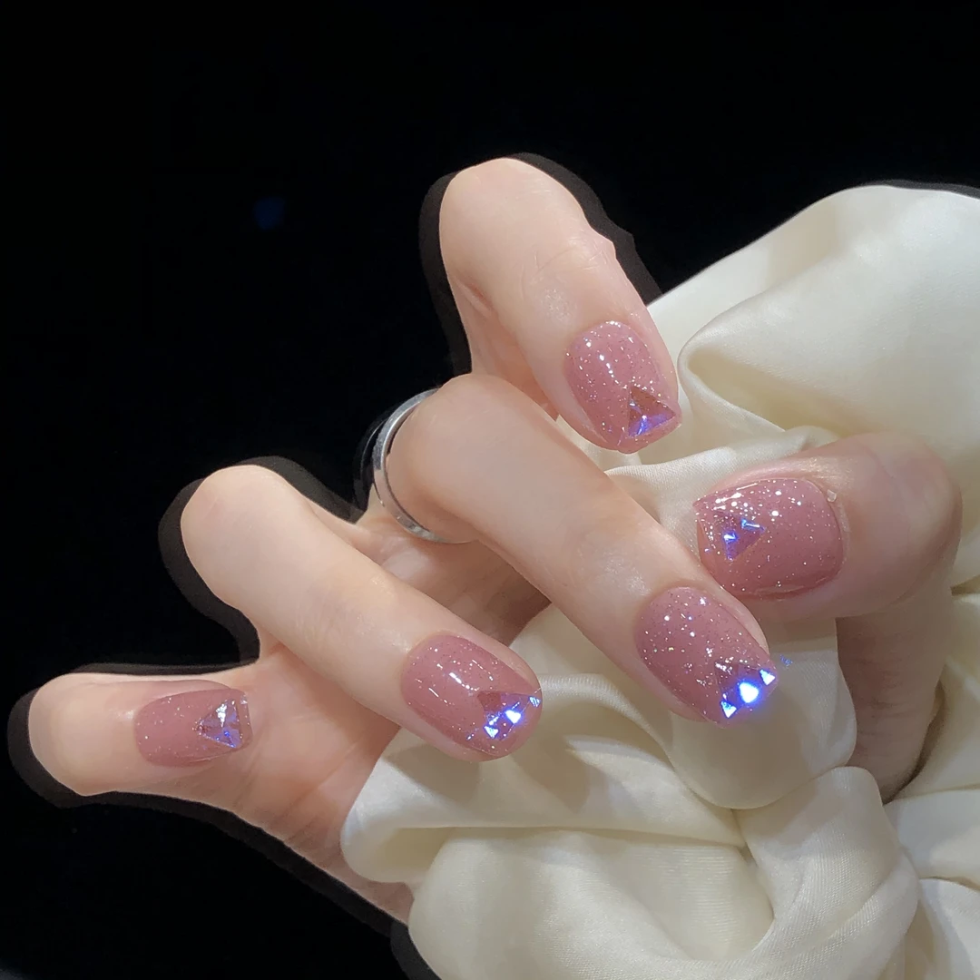 喵公子【紫色星河】纯手工穿戴甲可拆卸美甲光疗甲