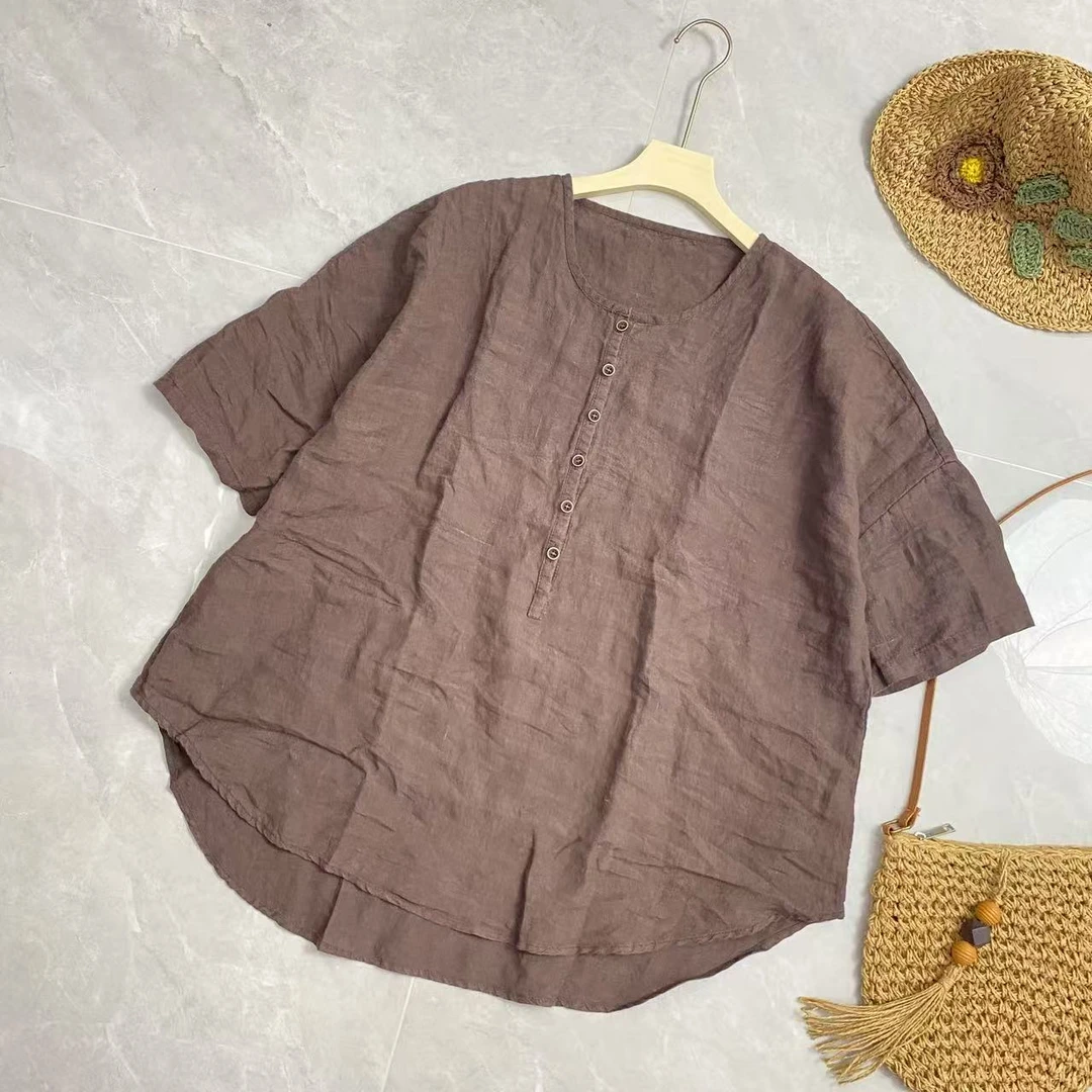 糖果色半开圆领上衣