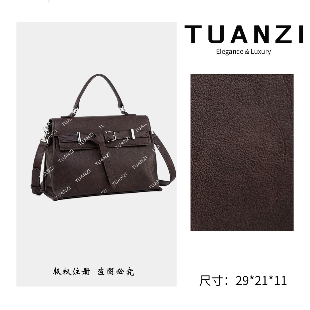 TUANZI『高端玩家』原创秋冬新款手提腋下包 QYX-81675-热巧克力