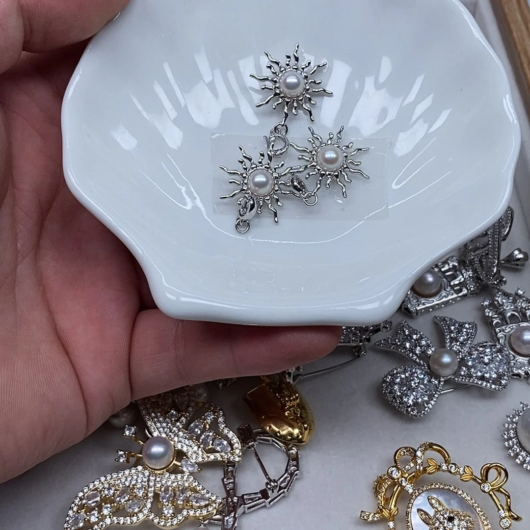 海水珍珠银S925镶嵌吊坠(不含链)