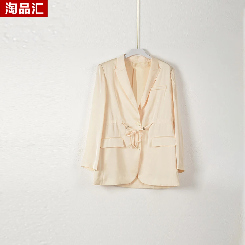 【Ｙ专柜捡漏】大码女装QaC-抽绳收腰西装外套6831-米白色正码