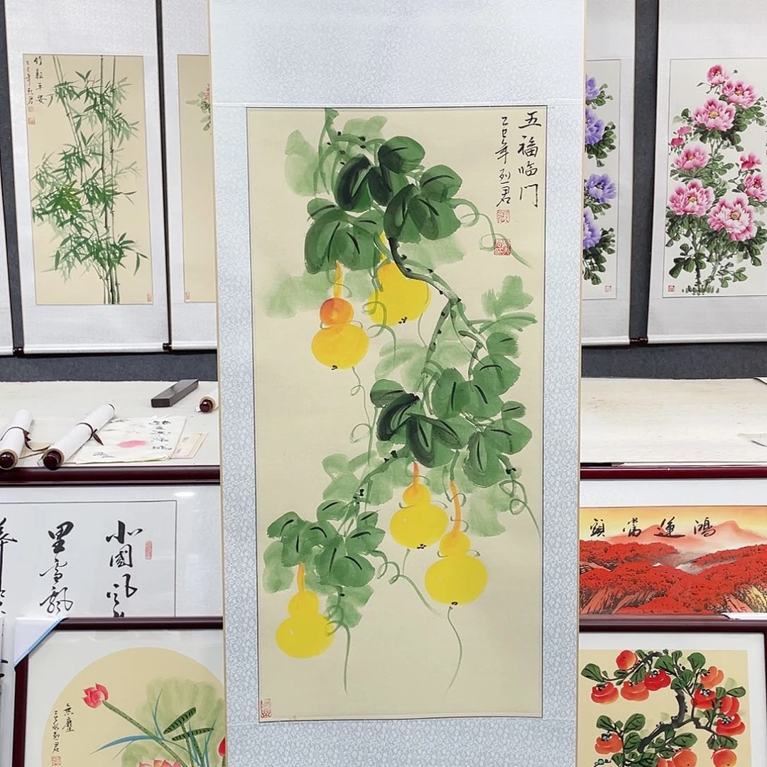 国画手绘手写作品
