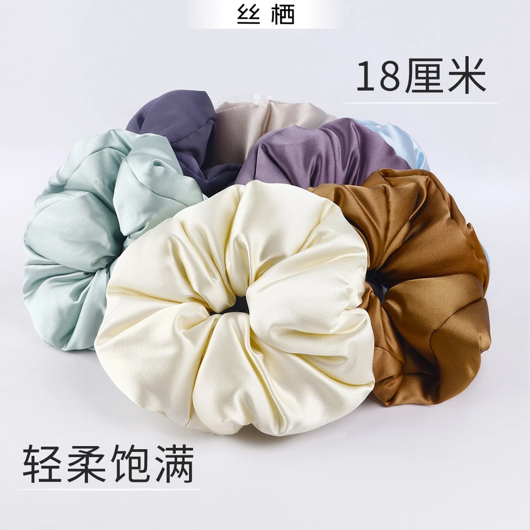 丝栖真丝发圈桑蚕丝100%头绳大肠发绳同款时尚30姆米百搭填充设计