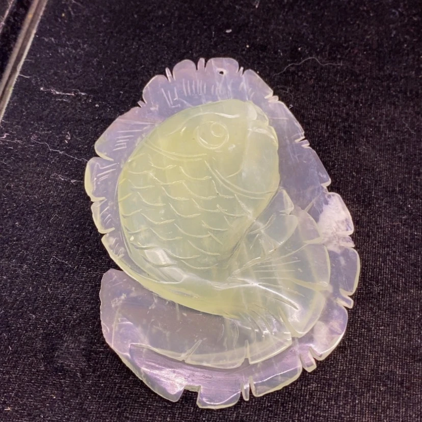 【闪购商品】未镶嵌蛇纹石玉摆件海***吃