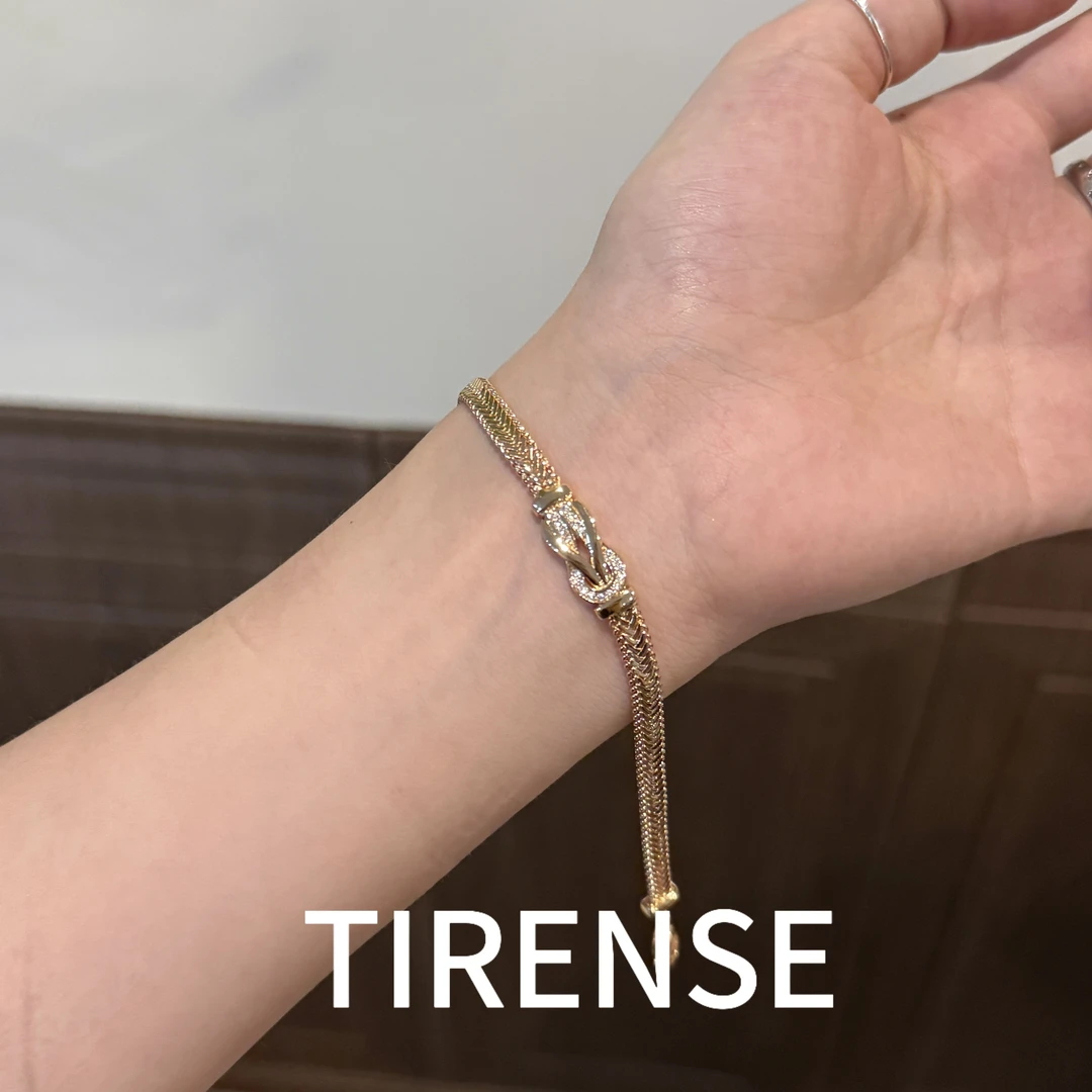 TIRENSE/狄伦斯 铜合金手链 镀18K金高定新款马蹄系列