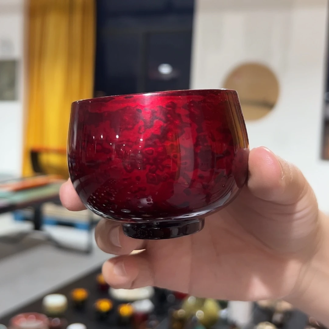赤宝砂主人杯太古大漆