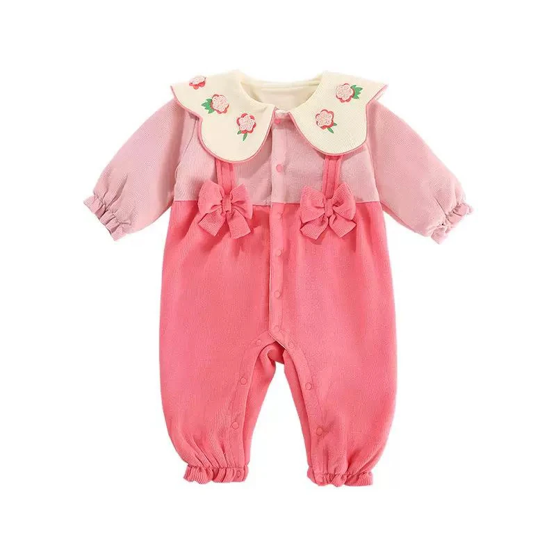 半岛baby（粉色花朵）加绒外出连体