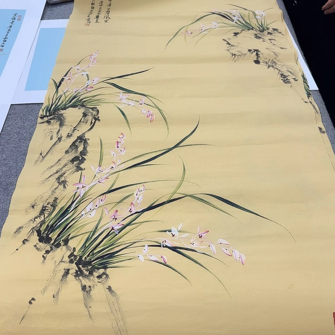 福***馆国画国画立体兰花作品