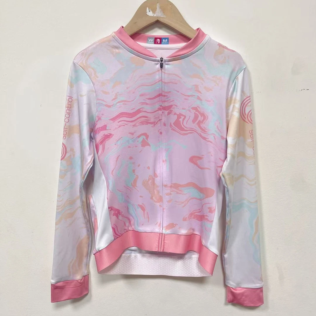 SQ 1671【粉色油彩竞技版短款牛奶丝】骑行服高弹薄款男士女士