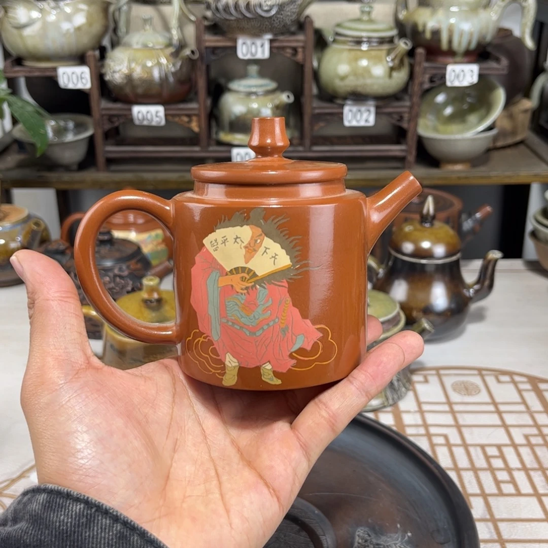 200cc高亮光多道彩填钟馗壶