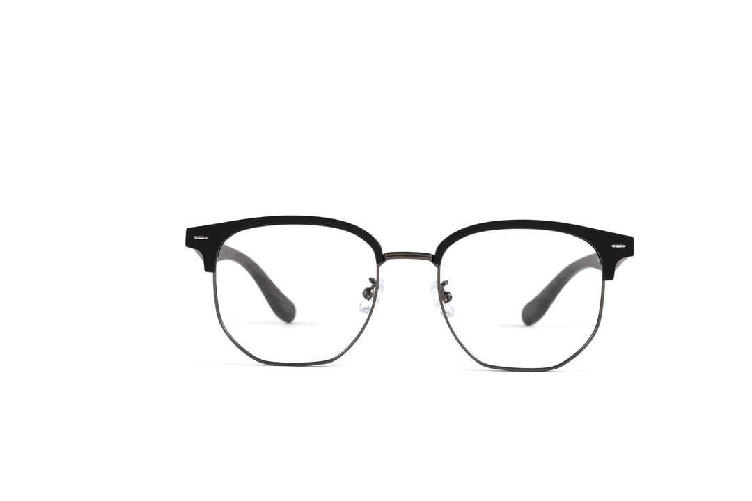 买一送一！复古半眉毛眼镜框商务斯文痞帅显脸小可配防蓝光变色