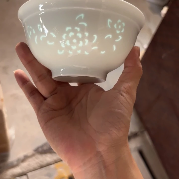 青瓷景德镇陶瓷米饭碗两只青色