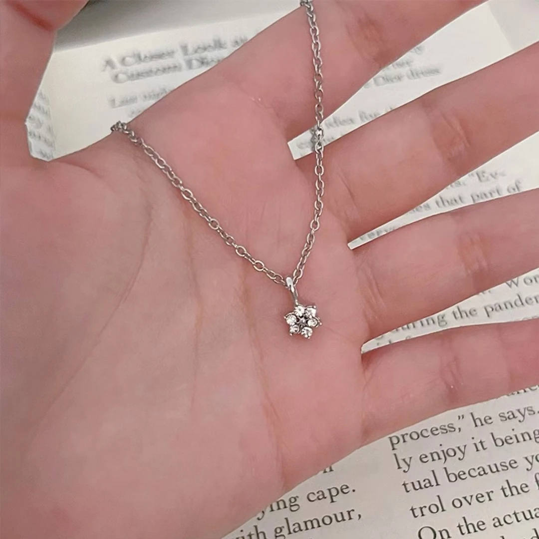 铜合金项链 日韩女几何植物花卉百搭小众简约0154