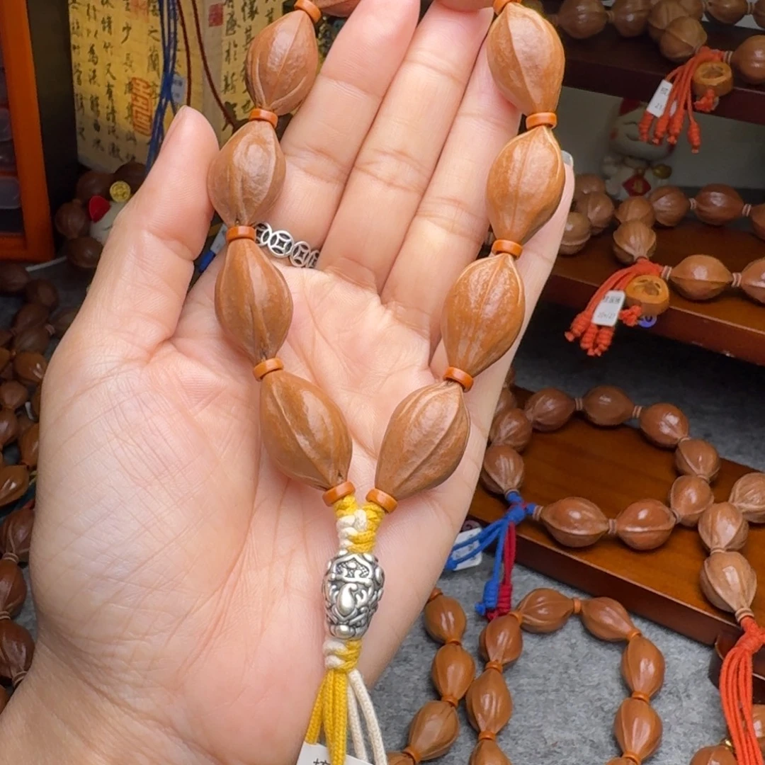 橄榄核手串16/27三面佛 老核原皮 梅林铁核