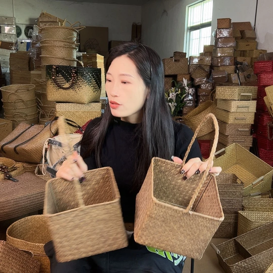 草编草编包/草编收纳盒带瑕疵