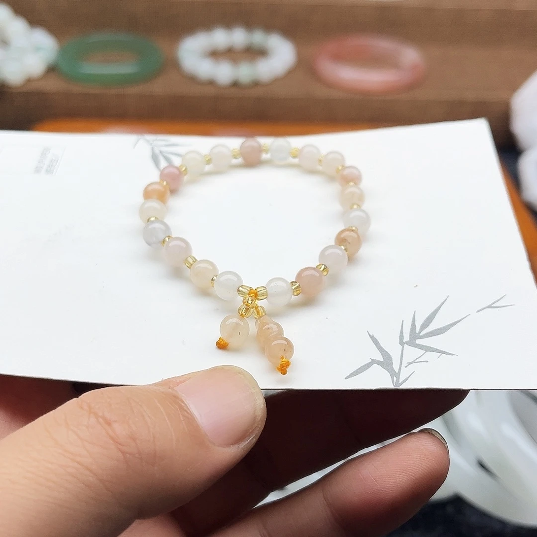 未镶嵌手镯石英质玉桃花手链