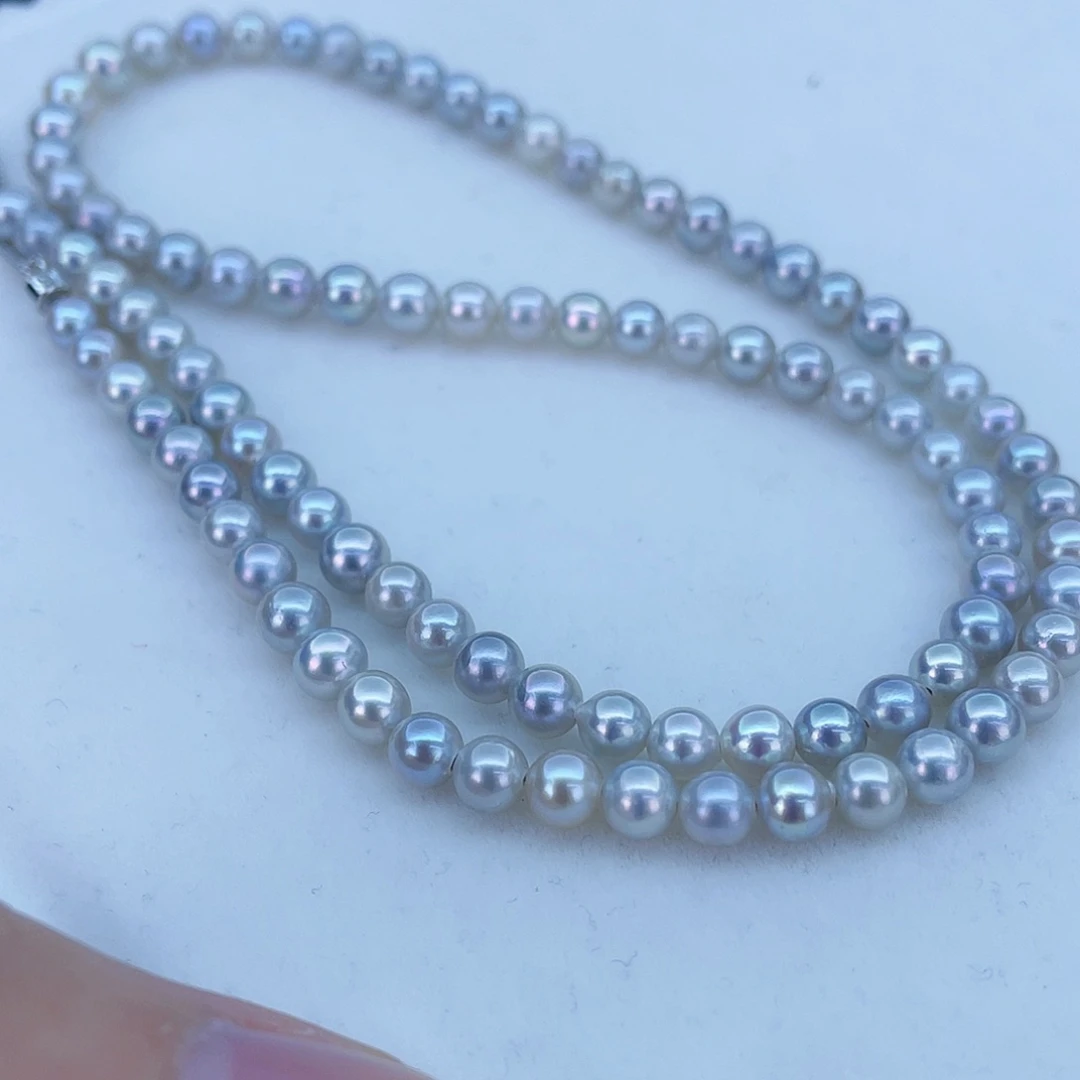 海水珍珠项链银S925镶嵌4.0一4.5