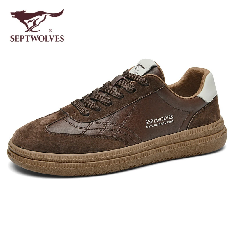 七匹狼男鞋2025年新款秋季时尚复古德训鞋男士休闲鞋阿甘运动板鞋