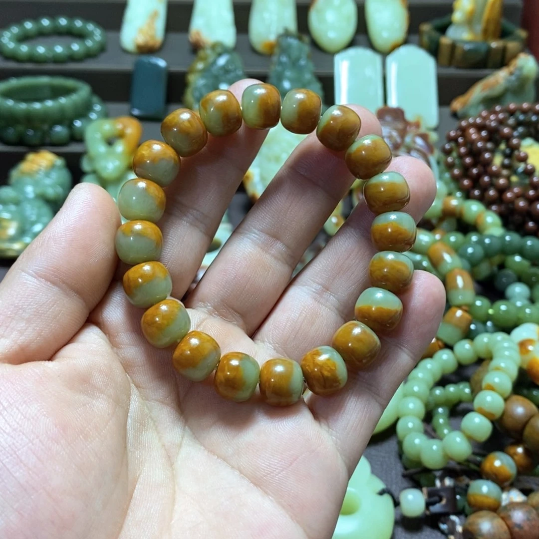 透闪石质玉手串卡11未镶嵌用****3